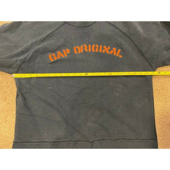 VTG 90s Gap Original Navy Blue Embroidered￼ Spell Out Crewneck Sweatshirt Small - Picture 5 of 6